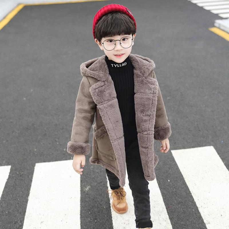 Fashion Suede Padded Trench Coat for boy