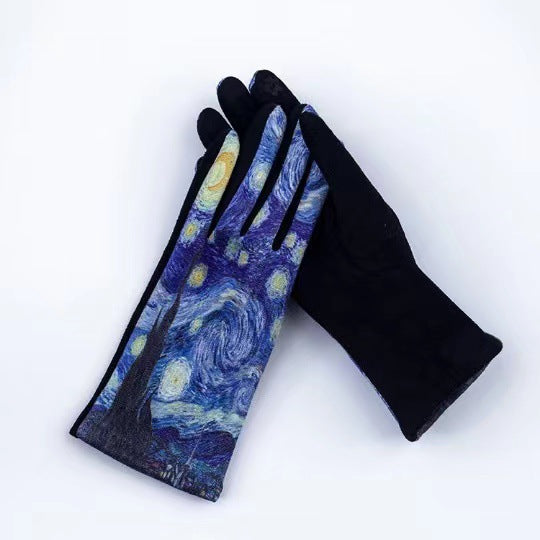 Autumn And Winter Fashion Trends Oil Painting Gloves for art laddies