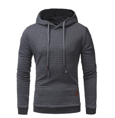 Square Pattern Quilted Classic Hoodies For Men