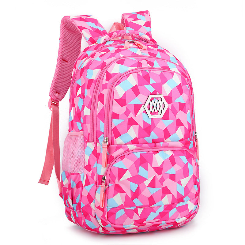 Han edition college, wind girls' double shoulder schoolbag schoolchildren 3-4-6 grade child nurse ridges 8-12 years old