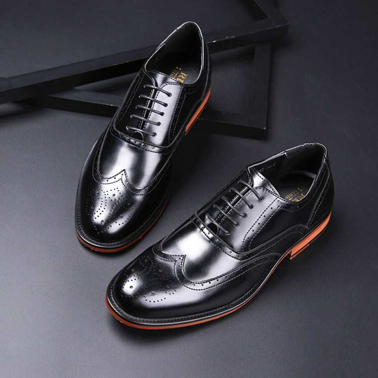 Formal leather shoes men's carved brogue men's shoes