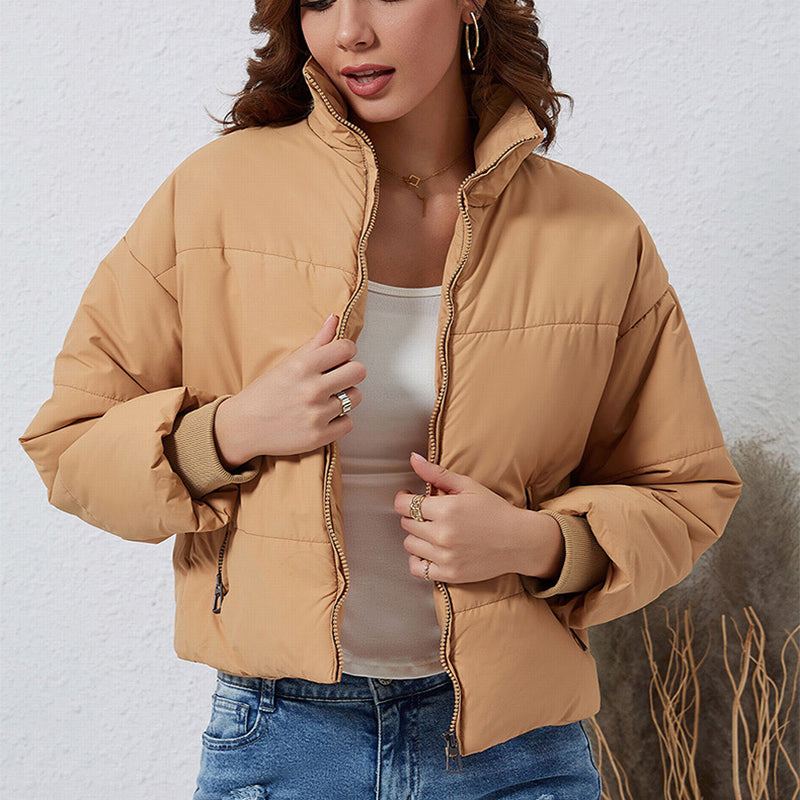 Casual Short Coat All-matching Solid Warm Coat For Women