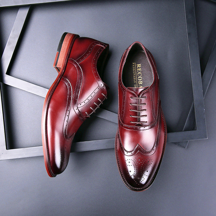 Formal leather shoes men's carved brogue men's shoes