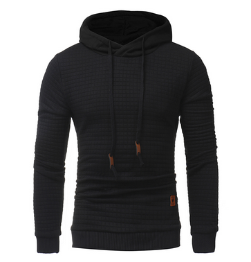 Square Pattern Quilted Classic Hoodies For Men