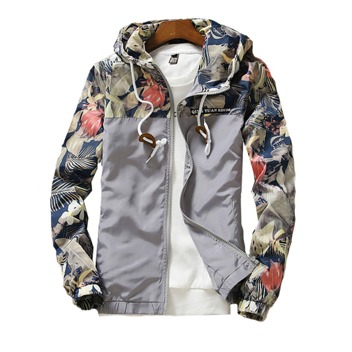 Light Floral Print Hoodie For Men