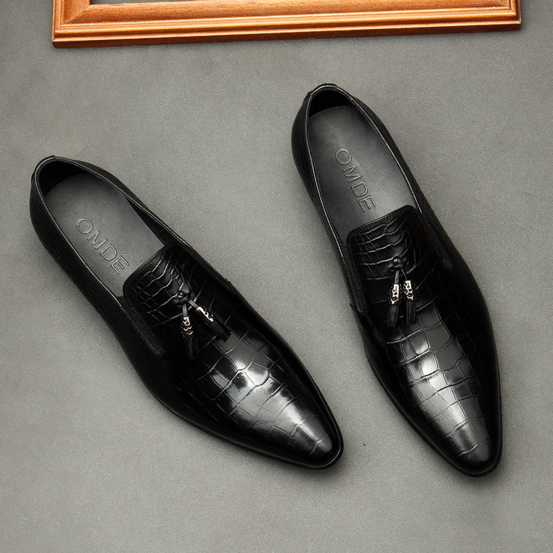 Business Dress Pointed Toe Shoes Genuine Leather for Men