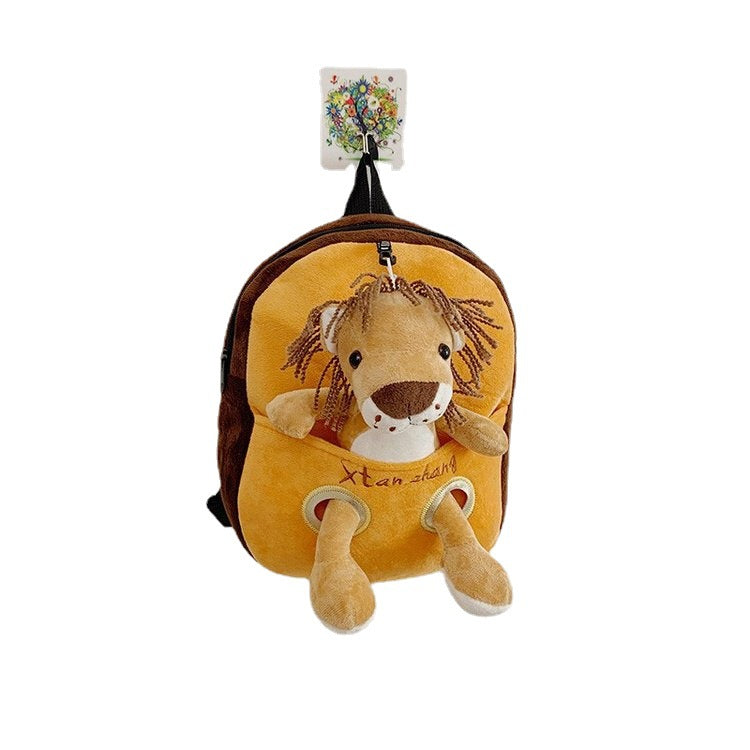 Cartoon Cute Plush Double Shoulders Kindergarten Backpack for kids