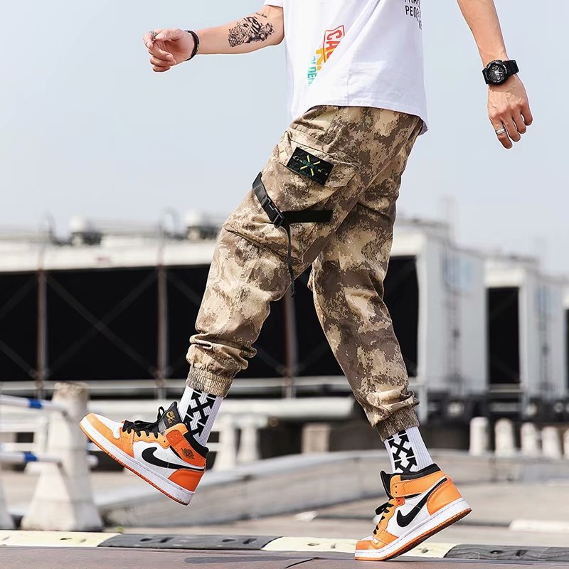 Loose Harem Camouflage Cargo Pants For Men