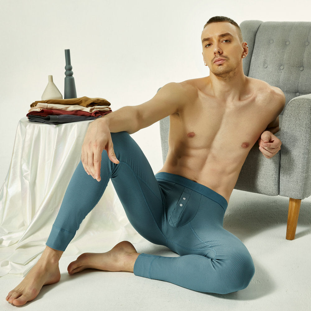 Elastic Breathable Cotton Thermal Pants For Men