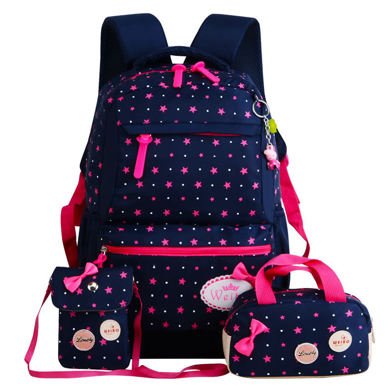 New Korean children's schoolbag schoolbag, schoolbag, schoolbag, lovely girl, three pieces of 3-4-5 grade Backpack