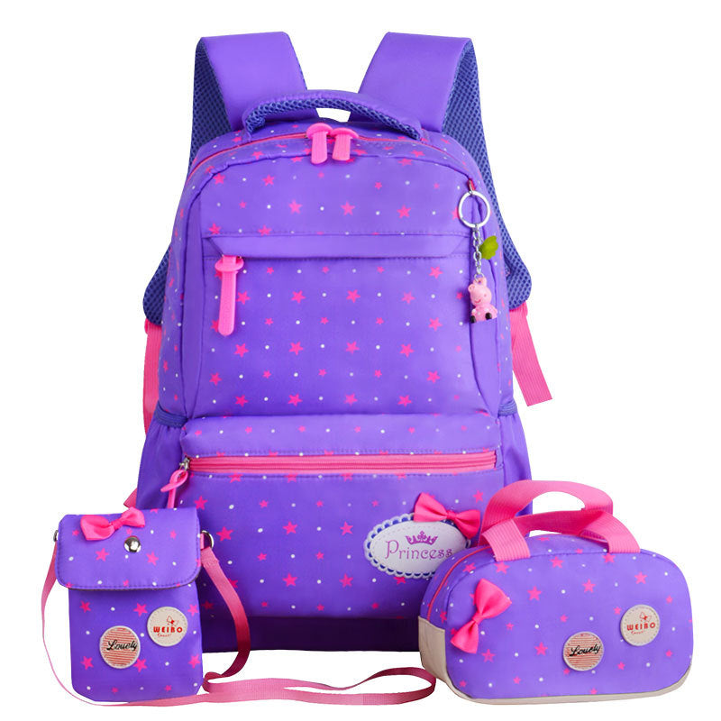 New Korean children's schoolbag schoolbag, schoolbag, schoolbag, lovely girl, three pieces of 3-4-5 grade Backpack