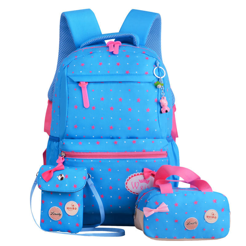 New Korean children's schoolbag schoolbag, schoolbag, schoolbag, lovely girl, three pieces of 3-4-5 grade Backpack