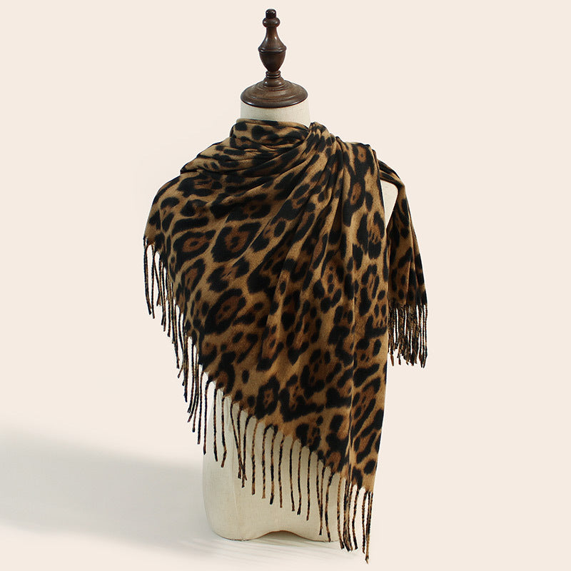 Leopard Print  and Comfortable Cashmere-like Shawl for women