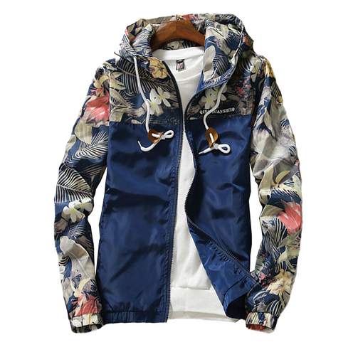 Light Floral Print Hoodie For Men