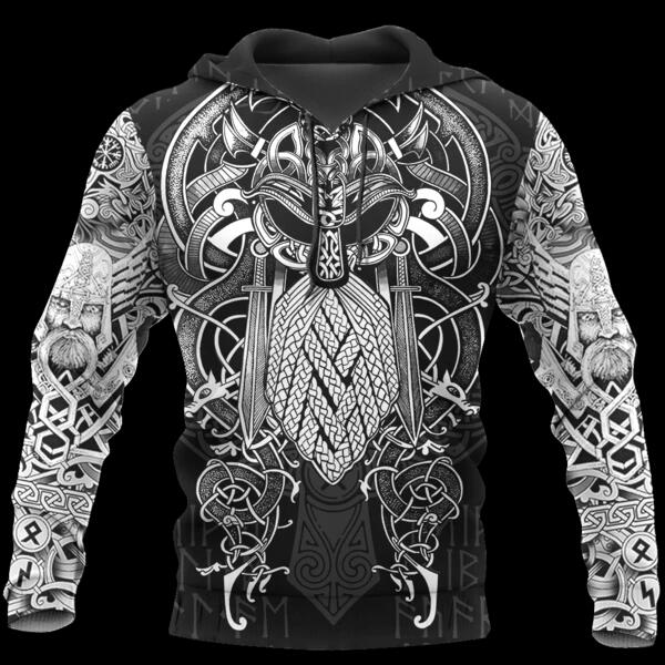 Viking Tattoo 3D Hoodies For Men