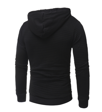 Square Pattern Quilted Classic Hoodies For Men