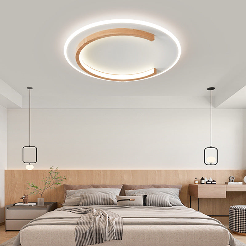 Log Ceiling Led Light Round Bedroom