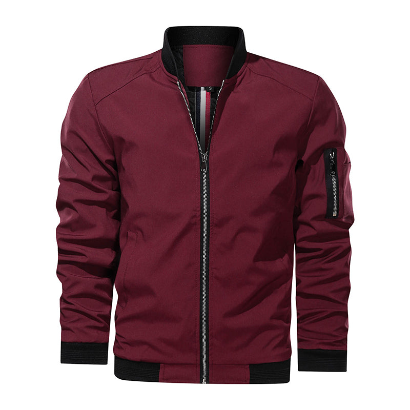 Polyester Bomber Zipper Jacket For Men