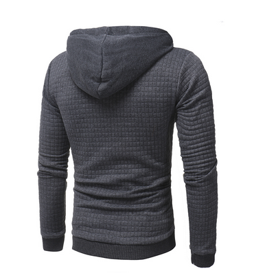 Square Pattern Quilted Classic Hoodies For Men