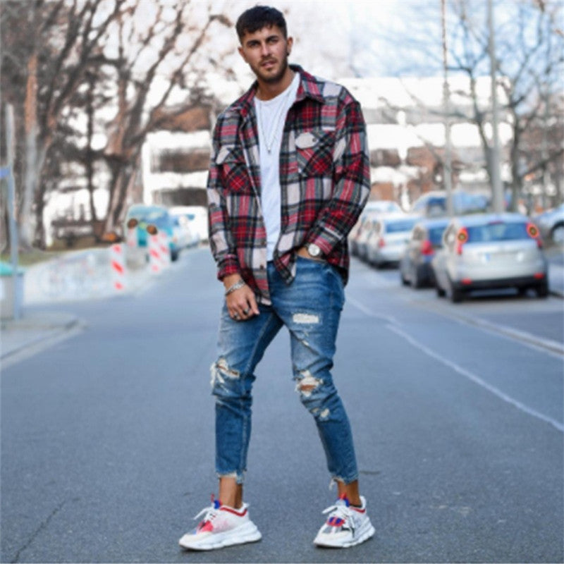 Blue Ripped Jeans For Men