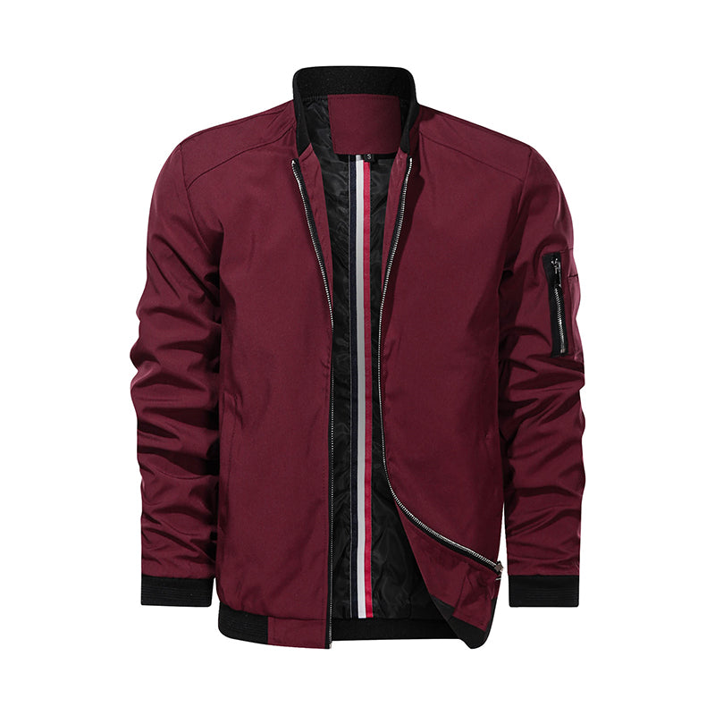 Polyester Bomber Zipper Jacket For Men