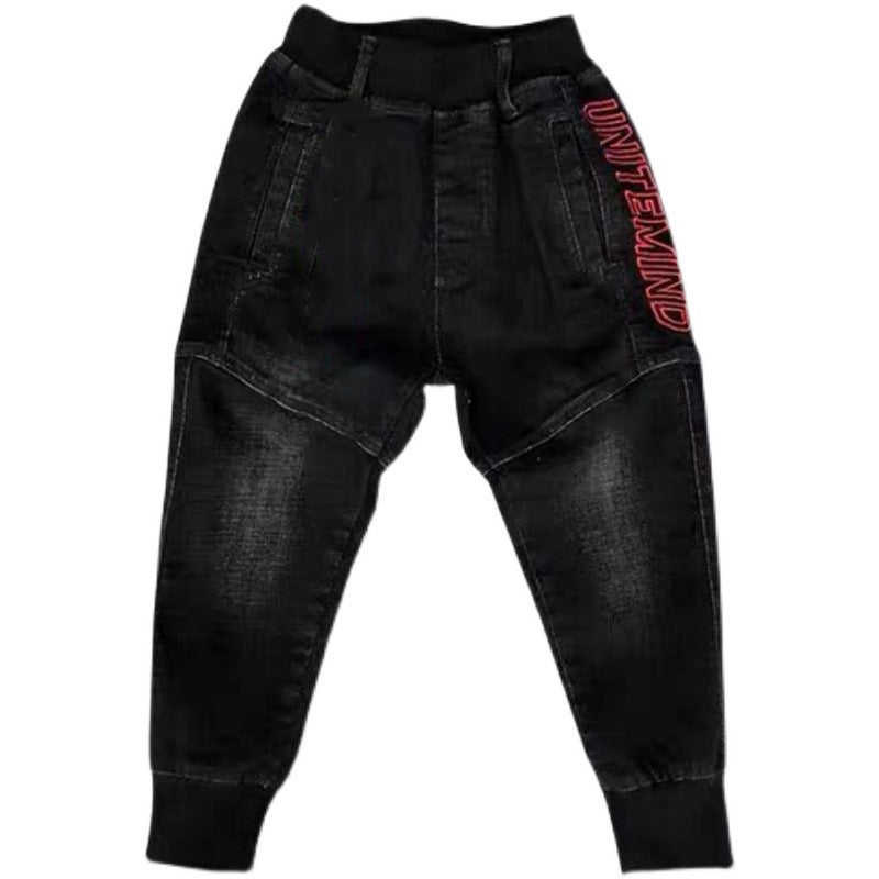 Kids Black Jeans Single Pants Spring And Autumn  Pants for boys