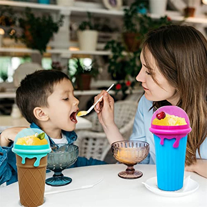 500ml Large Capacity Slushy Cup Summer Squeeze Homemade Juice Water Bottle Quick-Frozen Smoothie Sand Cup Pinch Fast Cooling Magic Ice Cream Slushy Maker Beker Kitchen Gadgets