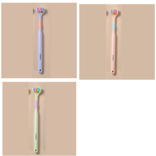 Three-sided Macaron Soft Bristle Toothbrush Care Safety Toothbrush Teeth Deep Cleaning Portable Travel