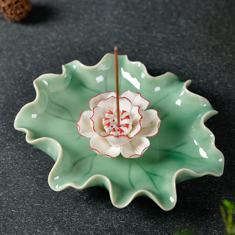 A Variety Of Handmade Lotus Ceramic Incense Plates