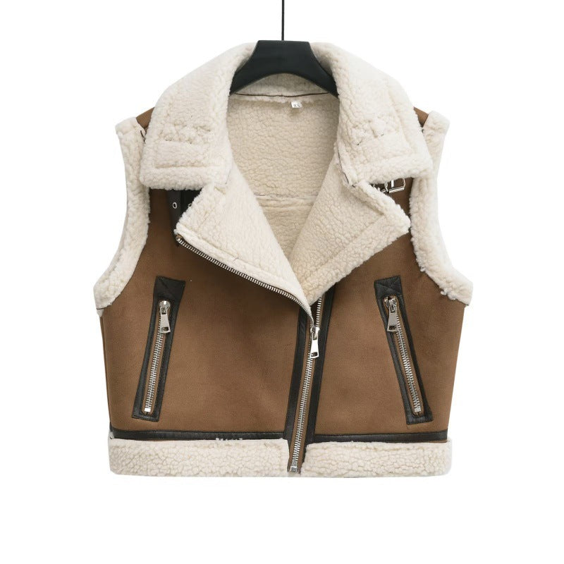 Polyester Fashion Fur Integrated Double-sided Vest FOR GIRLS