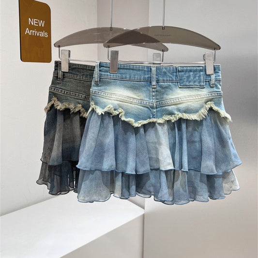 Stitching Denim Overall Dress Slimming Skirts For Women