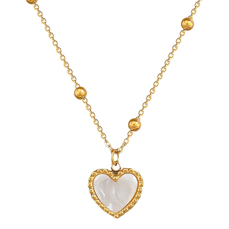 Fritillary Heart Temperamental Personality Minimalist Stove Real Gold Necklace Female