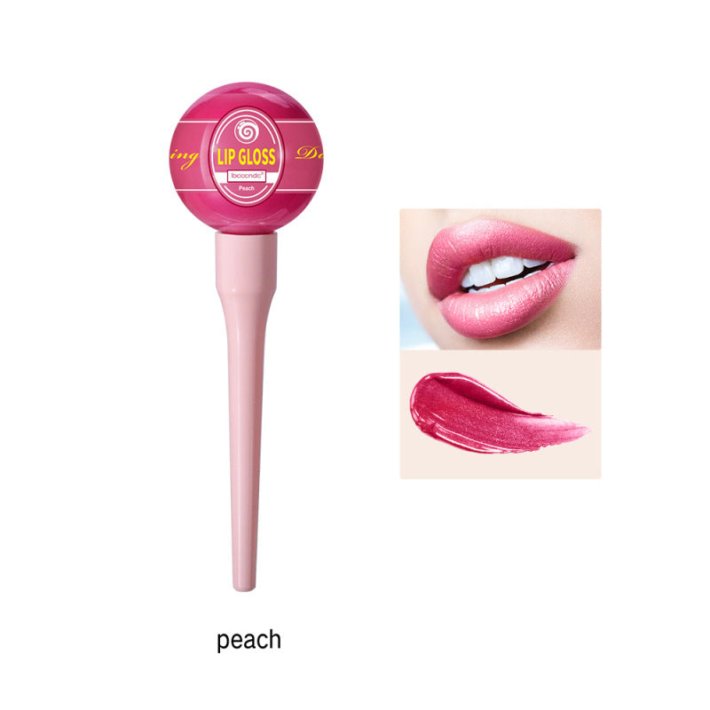 Lollipop Lip Glaze Tint Pump Crystal Waterproof Lip Gloss Niche Small Pepper Stain Moisturizing Sexy Flash