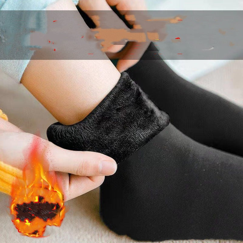 Thickened Velvet Cold Protection Warm Self-heating Snow Socks Men And Women Room Socks Tube Socks