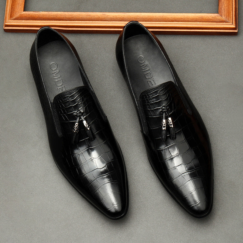 Business Dress Pointed Toe Shoes Genuine Leather for Men