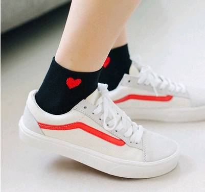 Socks Cotton Heart Shaped Socks Love Cute Short Socks for Women