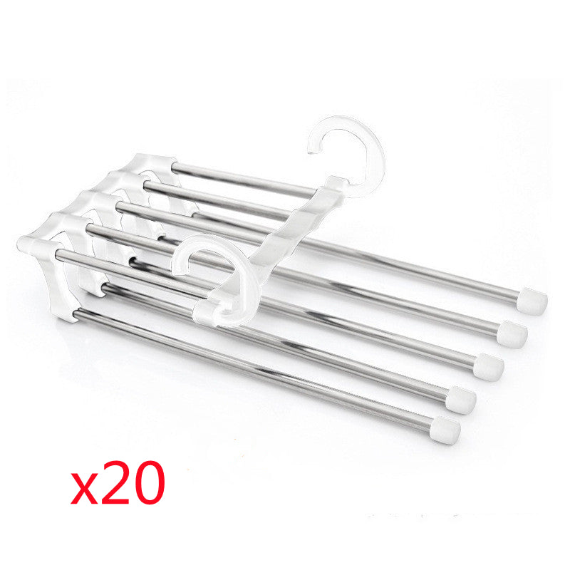 5 In 1 Wardrobe Hanger Multi-functional Clothes Hangers Pants Stainless Steel Magic Wardrobe Clothing Hangers For Clothes Rack