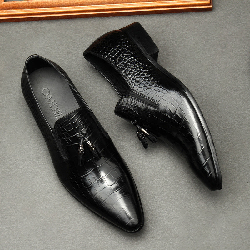 Business Dress Pointed Toe Shoes Genuine Leather for Men