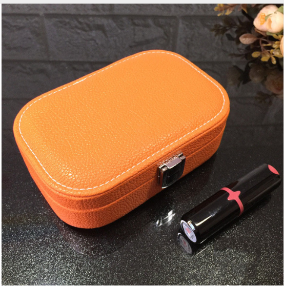 Cosmetic storage box with zipper travel portable jewelry box