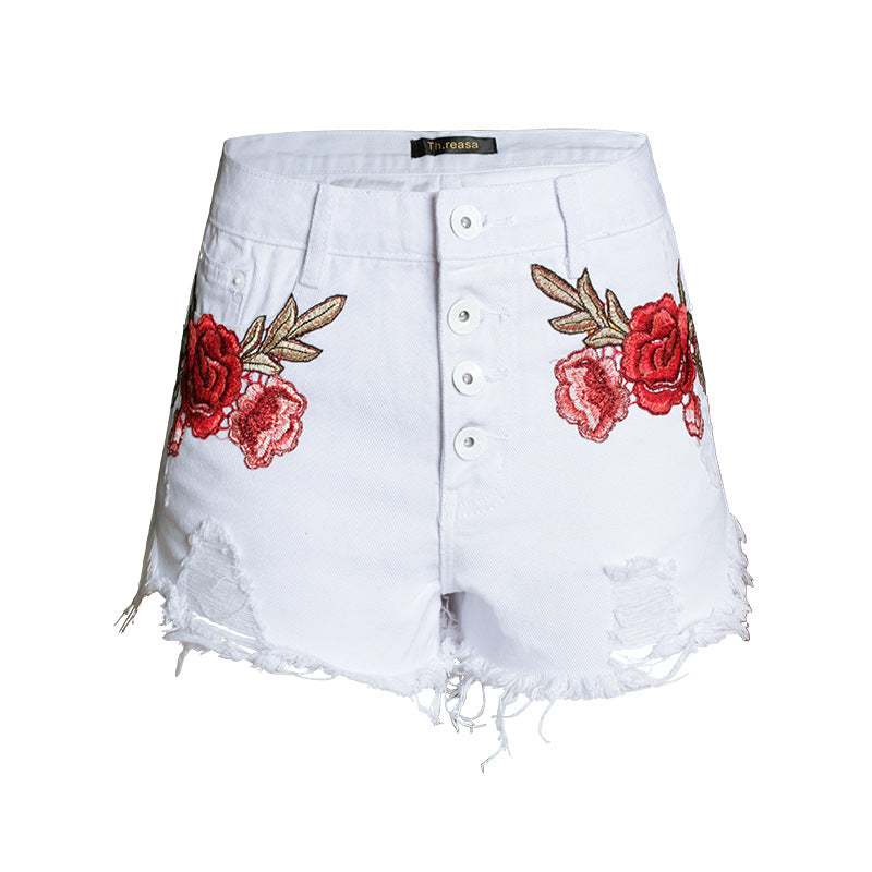 Embroidered Loose Beard Short For Women