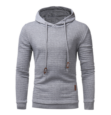 Square Pattern Quilted Classic Hoodies For Men