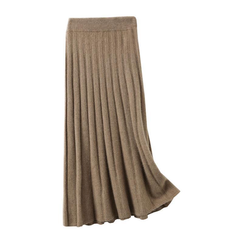 Mid-length Pure Wool Thickened Skirts For Women