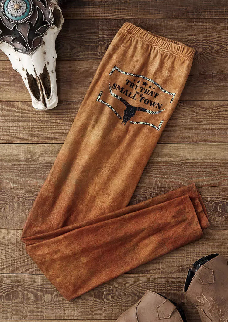 Small Town Printed Leggings For Women