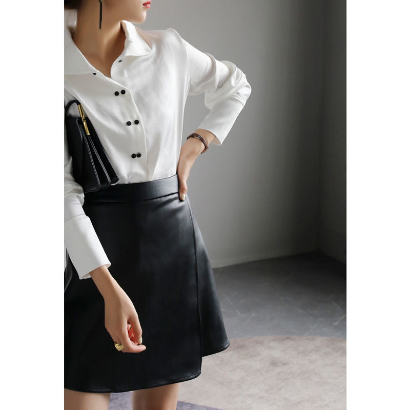 Small Leather Temperament Skirts For Women