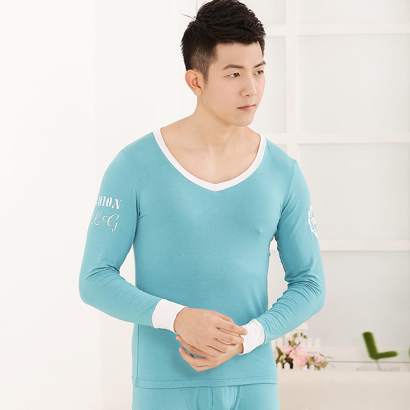 Tights Modal Basic Round Neck Thermal Set For Men