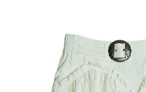 Vintage Low-rise Embossed White Skirt For Women