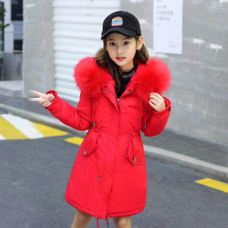 Cotton Coats In The Long Style With Velvet Liner for girls