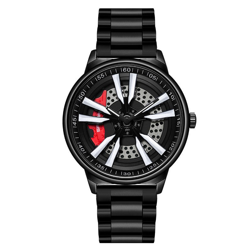 Men's Creative Cool Dial Rotating Wheel Quartz Watch