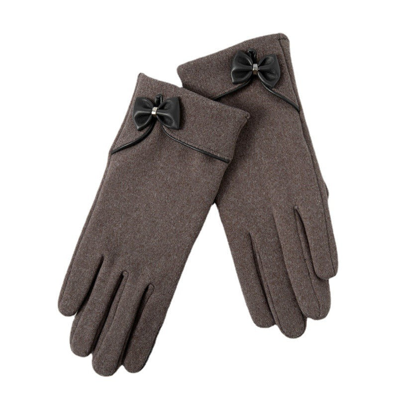 Fleece-lined and Touch Screen Warm Outdoor All-matching gloves for girls