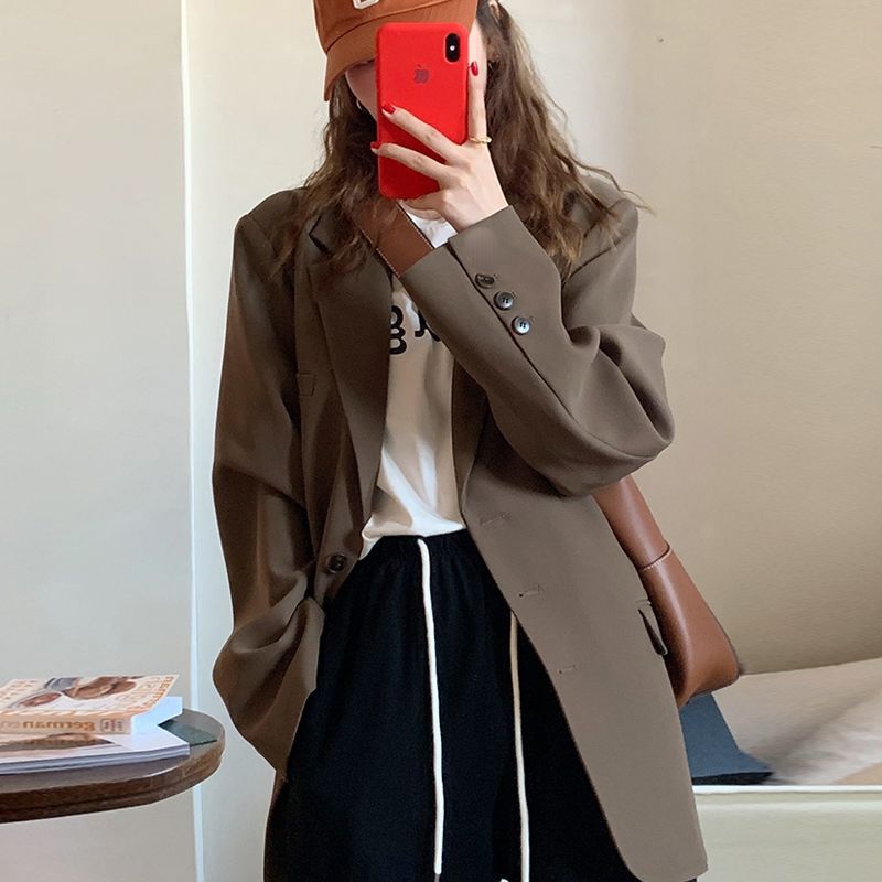 Brown and red Jacket in Korean Style  for girls and students